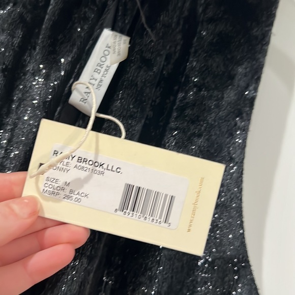 NWT Ramy Brook Black Metallic Sleeveless Top - Size M - Picture 3 of 4